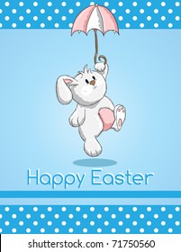 Tarjeta de saludo de Pascua - Conejo lindo