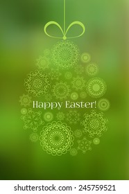 Easter greeting card with decorative egg