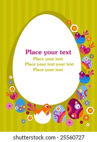 Easter greeting card with decorative egg