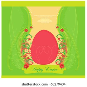Easter greeting card with decorative egg