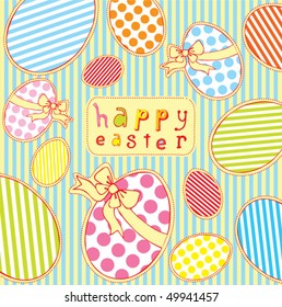   Easter greeting card with decorative eggs