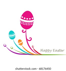 Easter greeting card with decorative eggs