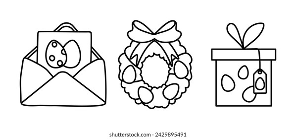 Easter greeting card in doodle style