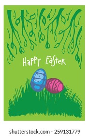 Easter greeting card with egg. happy easter