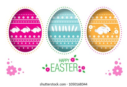 Easter greeting card with egg, rabbit and cake. Russian Easter. Russian text translation: With the holiday of light Easter