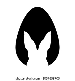 Easter greeting card with egg, rabbit. Easter bunny.  Web design.