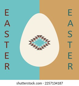 Tarjeta de felicitación de Pascua. Ilustración vectorial de huevo de Pascua. Estilo geométrico abstracto.