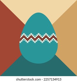 Easter greeting card. Easter egg vector illustration. Abstract  geometric style.
