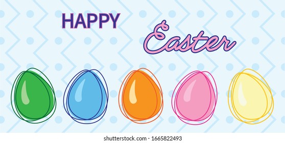 
Tarjeta de felicitación de Pascua con huevos.