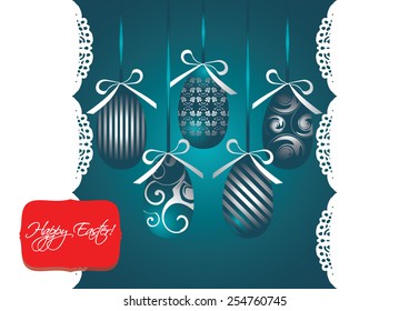 Easter greeting card with eggs