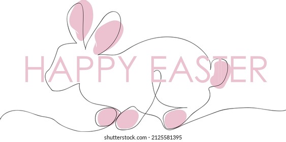 Easter greeting card with eggs and bunny ears Vector