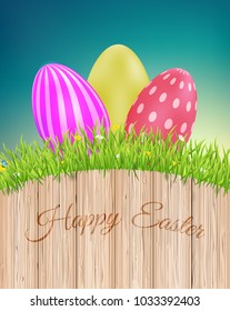 Easter greeting card with eggs.Vector illustration.