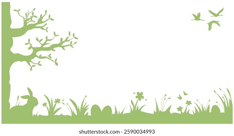 Easter Greeting Card green Background