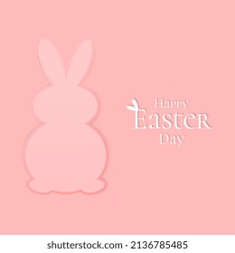 Easter greeting card with illustrations of a rabbit silhouette.	  