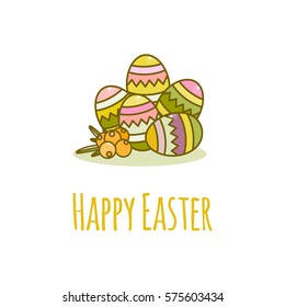 Easter Greeting Card or Invitation Template. Vector.