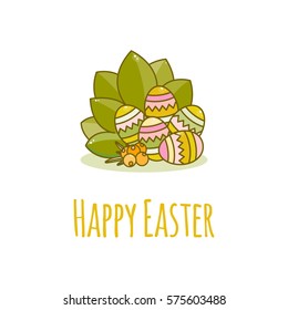 Easter Greeting Card or Invitation Template. Vector.