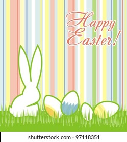 Easter greeting card with lines