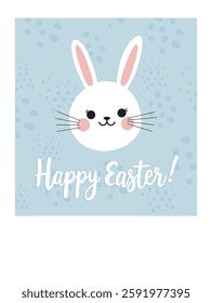 Easter greeting card with a little bunny