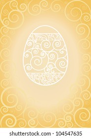 Easter greeting card on the golden background