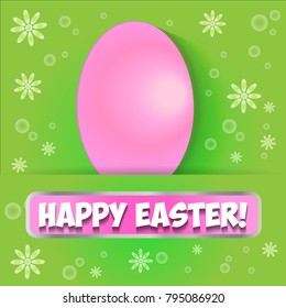 Easter greeting card on green background