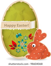 Easter greeting card with paper eggs