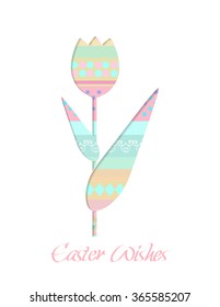 Easter greeting card with easter pattern, vector illustration.Card with Easter flower