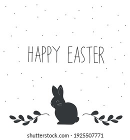 Easter greeting card with a picture of a rabbit	