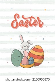 Easter greeting card, poster, print, banner, invitation design. EPS 10
