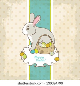 Easter greeting card with rabbit