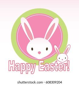 Easter greeting card with rabbit