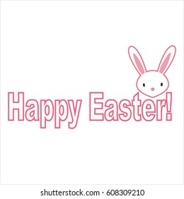 Easter greeting card with rabbit