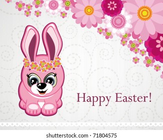 Easter greeting card the rabbit.