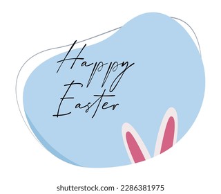tarjeta de saludo de Pascua con orejas de conejo