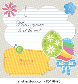 easter greeting card with scrapbook design elements