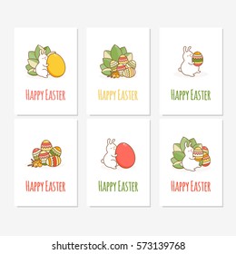 Easter Greeting Card set. Vector illustration.