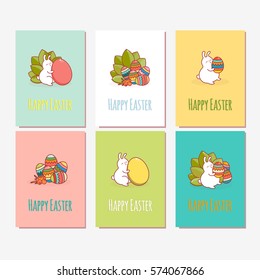 Easter Greeting Card set. Vector illustration.