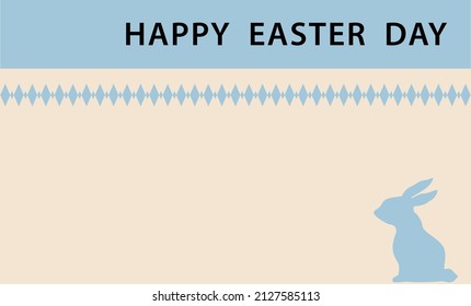 Easter greeting card template for the holiday, This illustration contains elements of a simple, stylish, silhouette, animal rabbit or hare simple, stylish silhouette of a hare or rabbit.