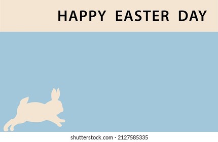 Easter greeting card template for the holiday, This illustration contains elements of a simple, stylish, silhouette, animal rabbit or hare simple, stylish silhouette of a hare or rabbit.