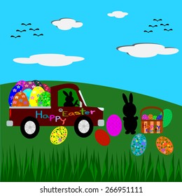 Easter greeting card vector