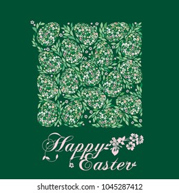  Easter Greeting Card . Vector illustration for your spring happy 