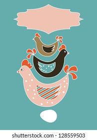 Easter greeting card. Vector illustration.