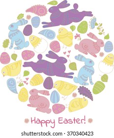 Easter greeting card. Vector illustration