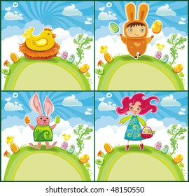 Easter greeting cards - vector set