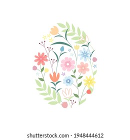 El saludo de Semana Santa es un bonito diseño con flores de primavera. Ilustración vectorial.