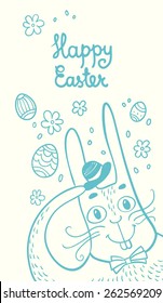 easter greeting. hand drawn illustration.