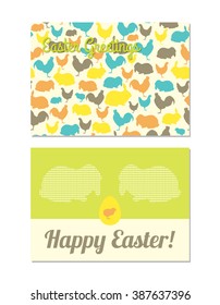 Easter Greeting Postcard Templates. Vector illustration.