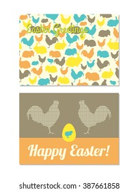 Easter Greeting Postcard Templates. Vector illustration.