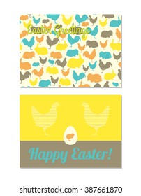 Easter Greeting Postcard Templates. Vector illustration.