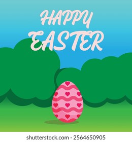 easter greeting poster with easter eggs