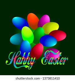 Easter greeting set,colorful eggs